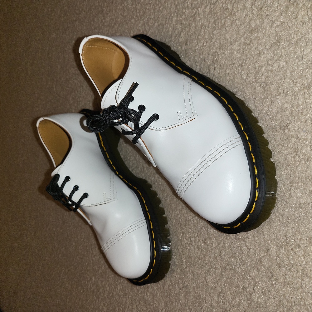Dr Martens White Made In England 1461 Vintage Oxfords - Picture 2 of 7